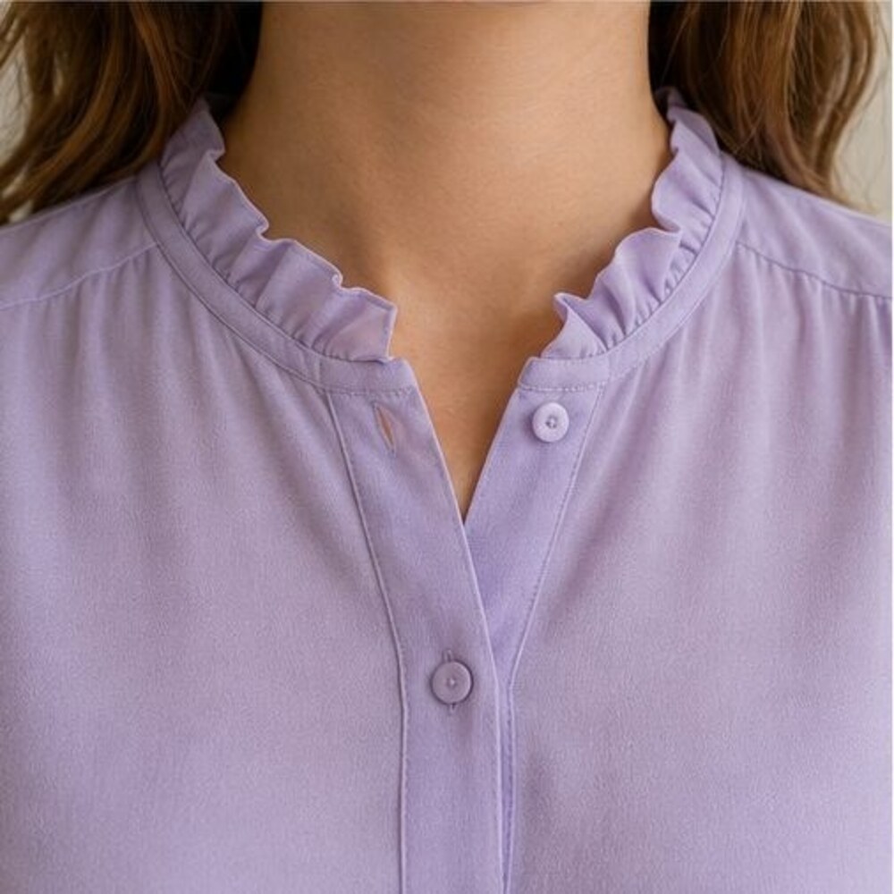 Lilac Ruffle Collar Blouse - Picture 4 of 6